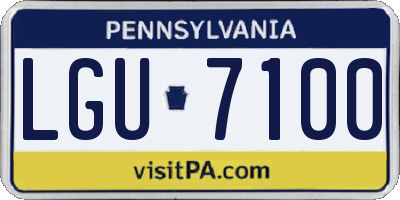 PA license plate LGU7100