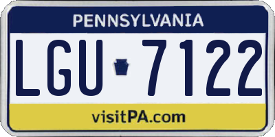PA license plate LGU7122