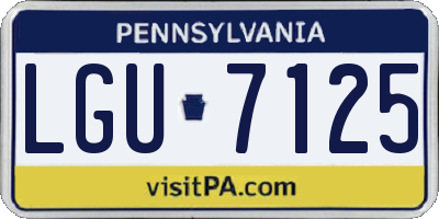 PA license plate LGU7125