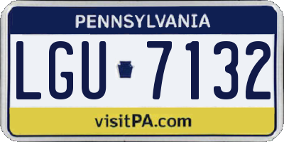 PA license plate LGU7132