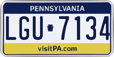 PA license plate LGU7134