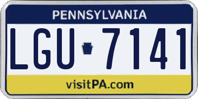 PA license plate LGU7141