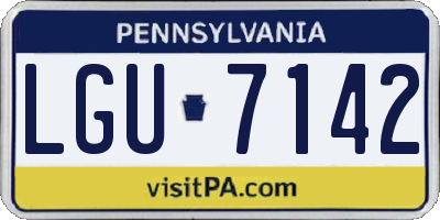 PA license plate LGU7142