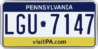 PA license plate LGU7147
