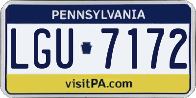 PA license plate LGU7172