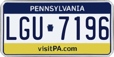 PA license plate LGU7196