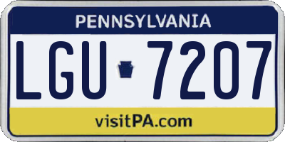 PA license plate LGU7207