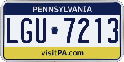 PA license plate LGU7213