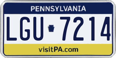 PA license plate LGU7214