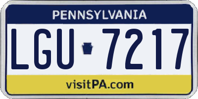 PA license plate LGU7217