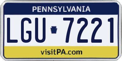 PA license plate LGU7221