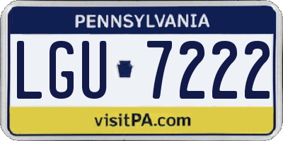 PA license plate LGU7222