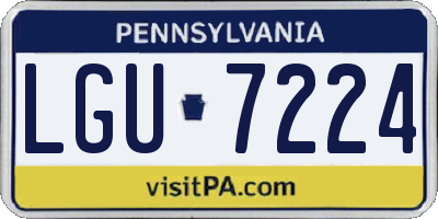 PA license plate LGU7224