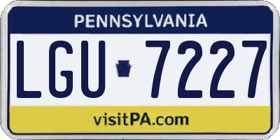 PA license plate LGU7227
