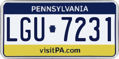 PA license plate LGU7231