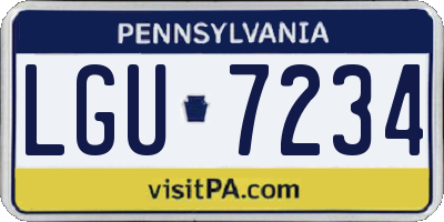 PA license plate LGU7234
