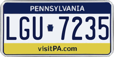PA license plate LGU7235