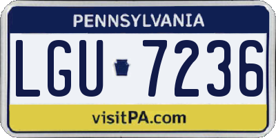 PA license plate LGU7236