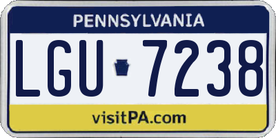 PA license plate LGU7238