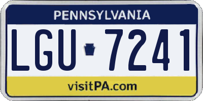 PA license plate LGU7241