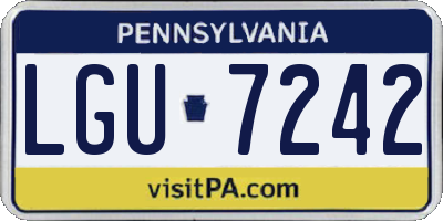 PA license plate LGU7242