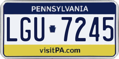 PA license plate LGU7245