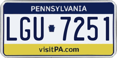 PA license plate LGU7251