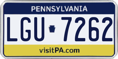 PA license plate LGU7262