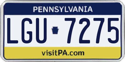 PA license plate LGU7275
