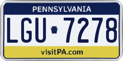 PA license plate LGU7278