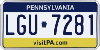 PA license plate LGU7281