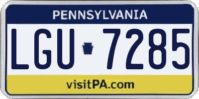 PA license plate LGU7285