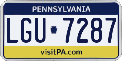 PA license plate LGU7287