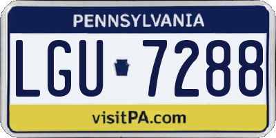 PA license plate LGU7288