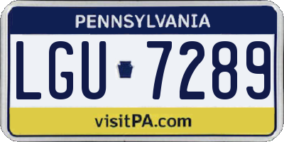 PA license plate LGU7289