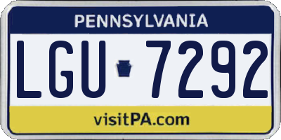 PA license plate LGU7292