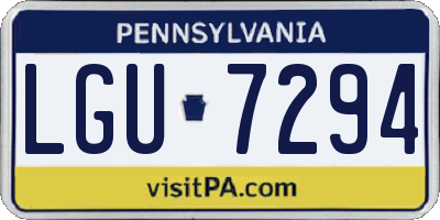 PA license plate LGU7294
