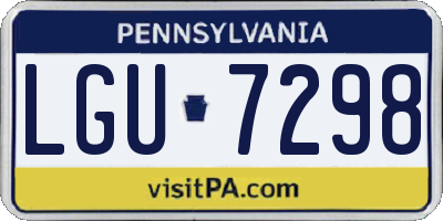 PA license plate LGU7298