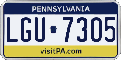PA license plate LGU7305