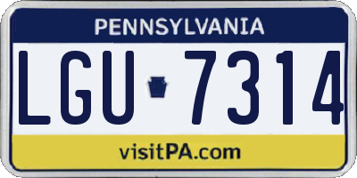PA license plate LGU7314
