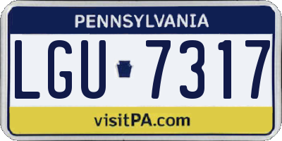 PA license plate LGU7317