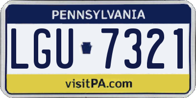 PA license plate LGU7321
