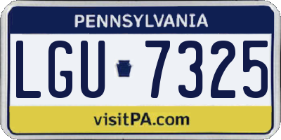 PA license plate LGU7325