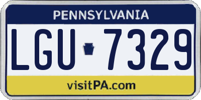 PA license plate LGU7329