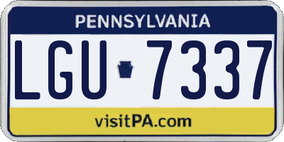PA license plate LGU7337