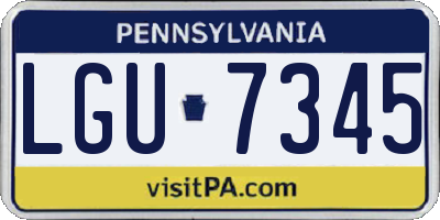 PA license plate LGU7345