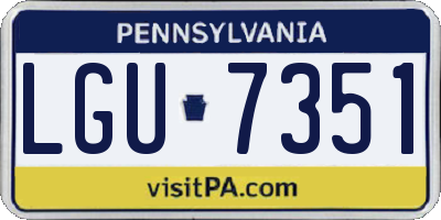 PA license plate LGU7351