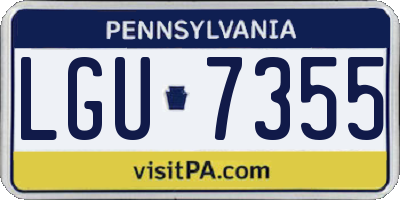 PA license plate LGU7355