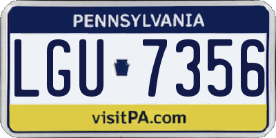 PA license plate LGU7356