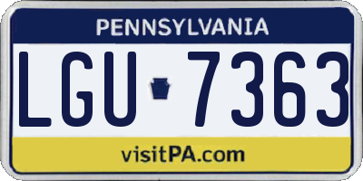 PA license plate LGU7363